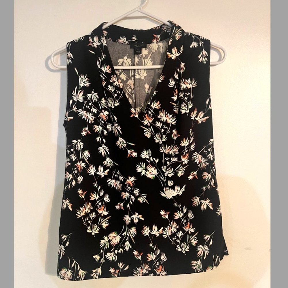 Pink and White Floral Tank - Ann Taylor Factory - XS